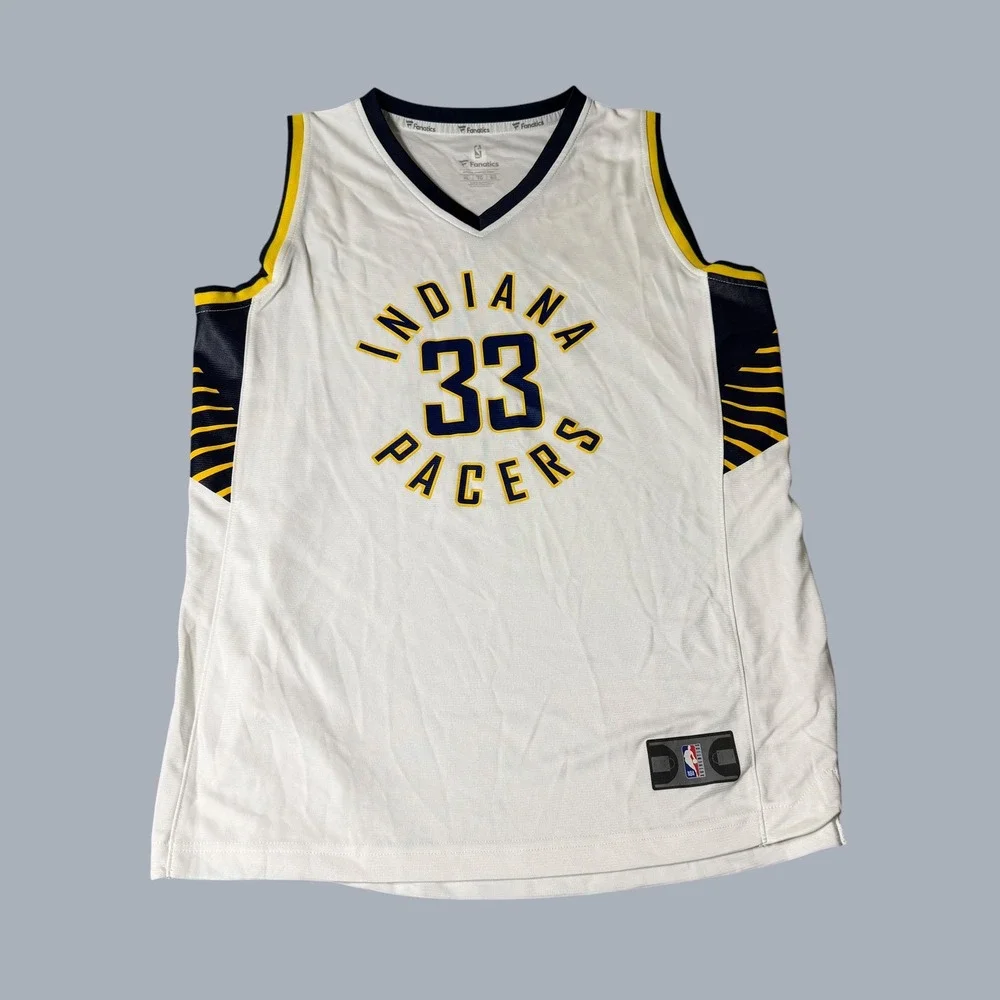 Fanatics Indiana Pacers Myles Turner 33 NBA Jersey Kids Youth XL White Navy Blue